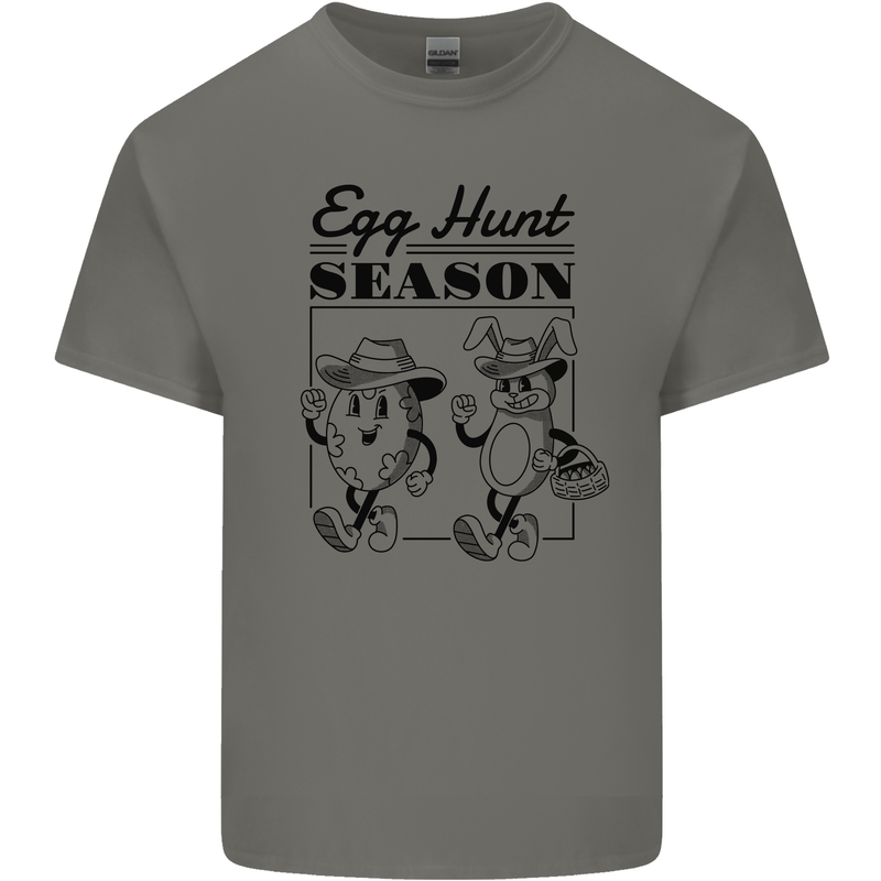Easter Egg Hunt Season Mens Cotton T-Shirt Tee Top Charcoal