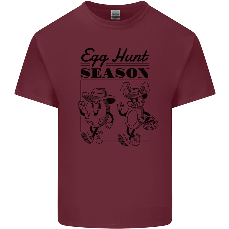 Easter Egg Hunt Season Mens Cotton T-Shirt Tee Top Maroon