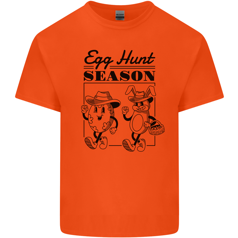 Easter Egg Hunt Season Mens Cotton T-Shirt Tee Top Orange