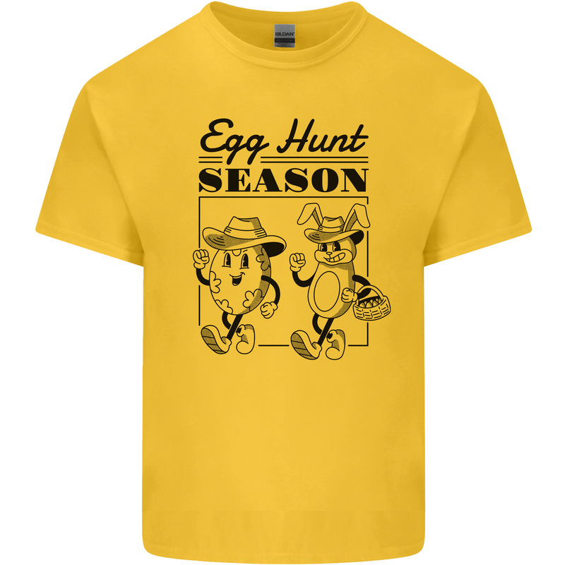 Easter Egg Hunt Season Mens Cotton T-Shirt Tee Top Yellow