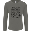Easter Egg Hunt Season Mens Long Sleeve T-Shirt Charcoal