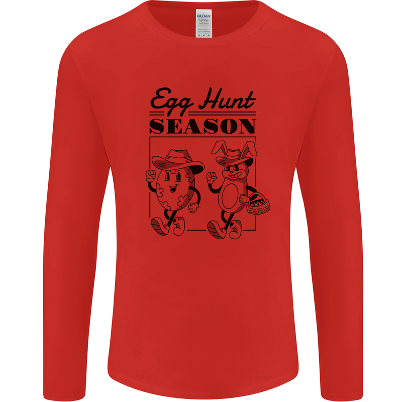 Easter Egg Hunt Season Mens Long Sleeve T-Shirt Red
