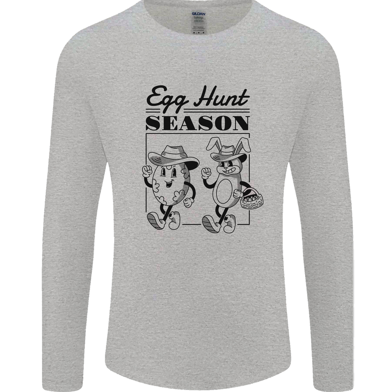Easter Egg Hunt Season Mens Long Sleeve T-Shirt Sports Grey