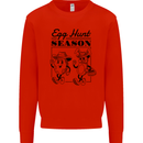 Easter Egg Hunt Season Mens Sweatshirt Jumper Bright Red