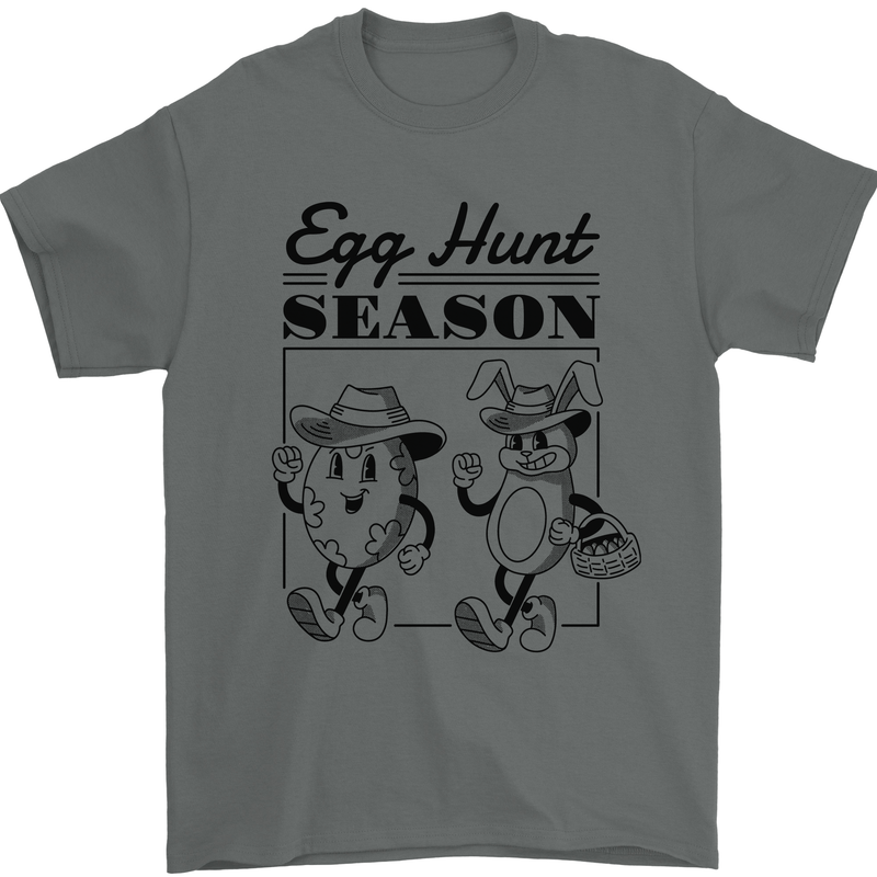 Easter Egg Hunt Season Mens T-Shirt 100% Cotton Charcoal