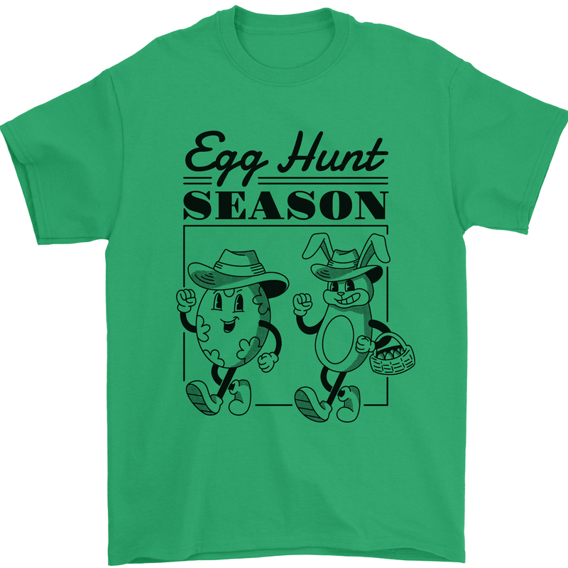 Easter Egg Hunt Season Mens T-Shirt 100% Cotton Irish Green