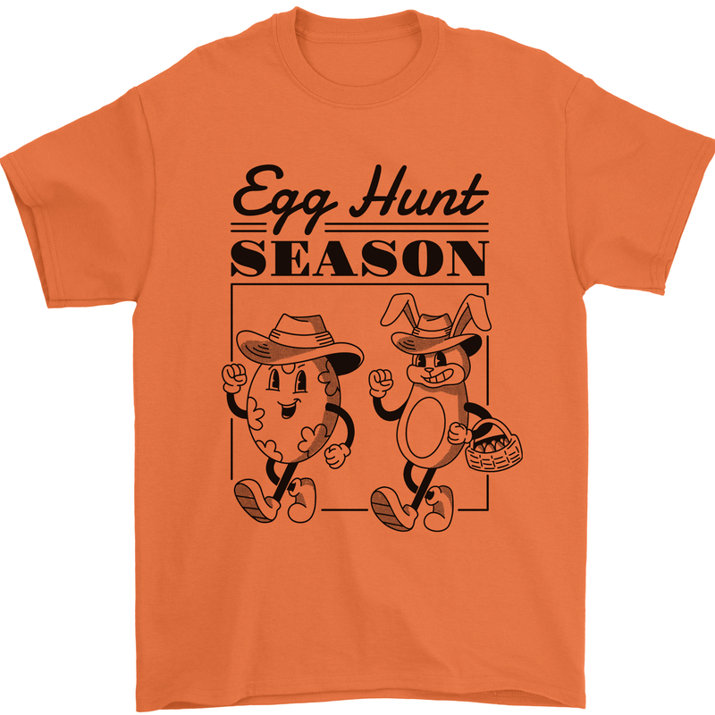 Easter Egg Hunt Season Mens T-Shirt 100% Cotton Orange