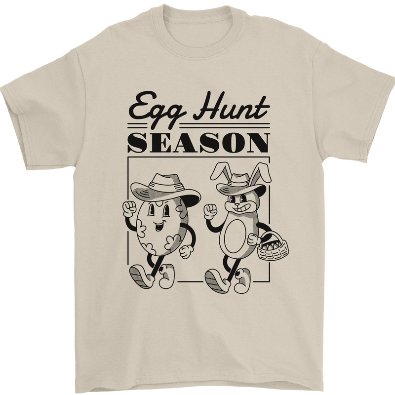 Easter Egg Hunt Season Mens T-Shirt 100% Cotton Sand