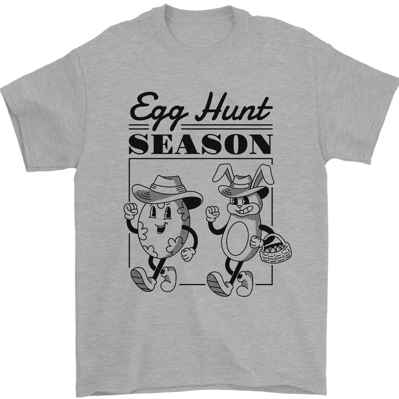 Easter Egg Hunt Season Mens T-Shirt 100% Cotton Sports Grey