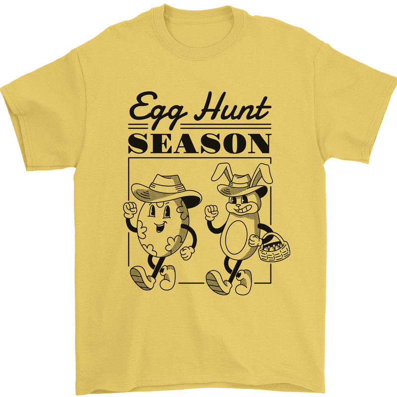 Easter Egg Hunt Season Mens T-Shirt 100% Cotton Yellow