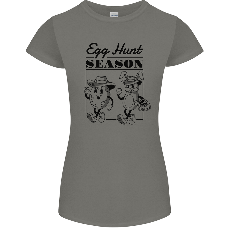 Easter Egg Hunt Season Womens Petite Cut T-Shirt Charcoal