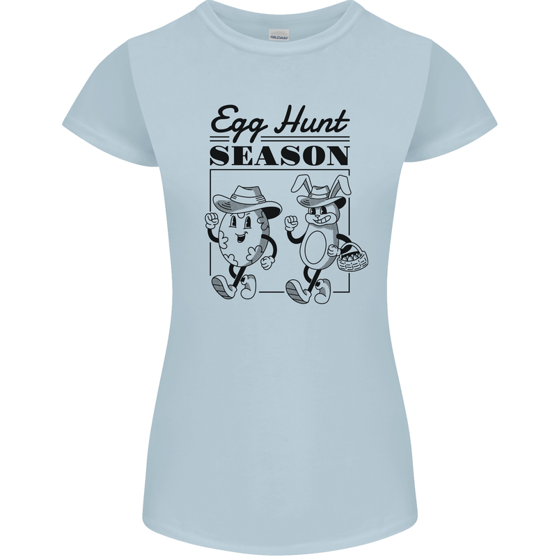 Easter Egg Hunt Season Womens Petite Cut T-Shirt Light Blue