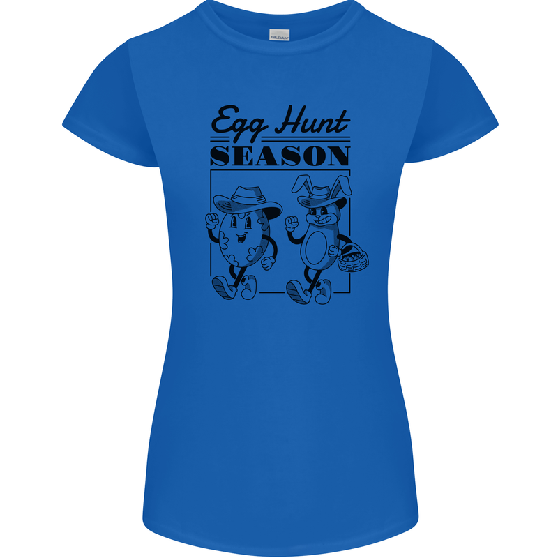Easter Egg Hunt Season Womens Petite Cut T-Shirt Royal Blue