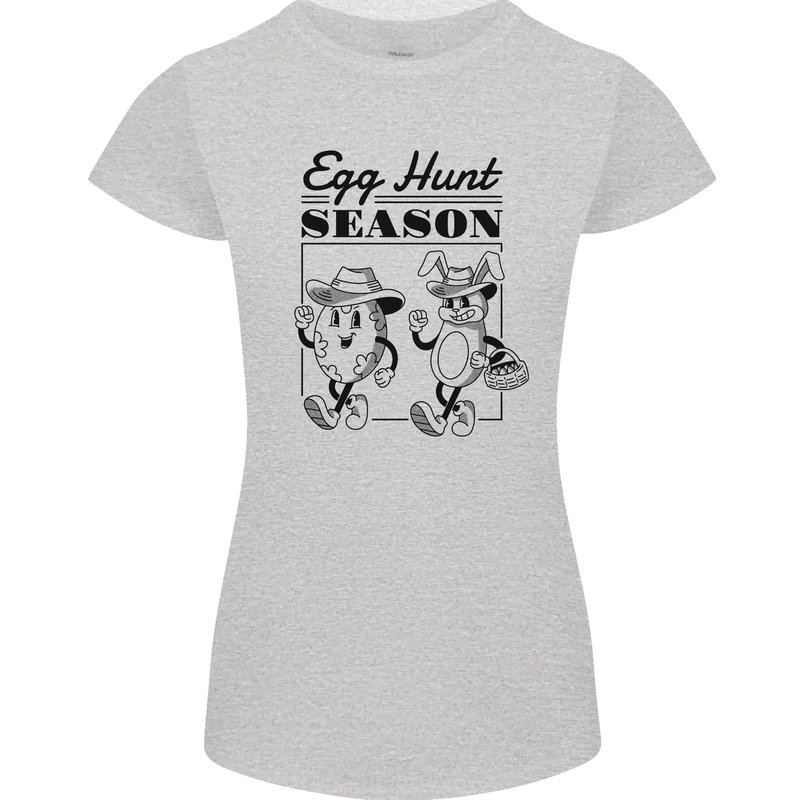 Easter Egg Hunt Season Womens Petite Cut T-Shirt Sports Grey