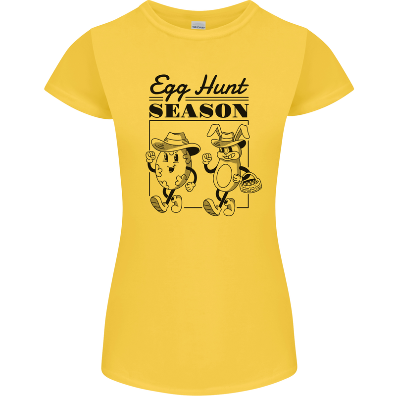 Easter Egg Hunt Season Womens Petite Cut T-Shirt Yellow