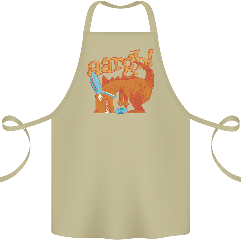 Easter Egg T-Rex as a Bunny Dinosaur Funny Cotton Apron 100% Organic Khaki