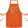 Easter Egg T-Rex as a Bunny Dinosaur Funny Cotton Apron 100% Organic Orange