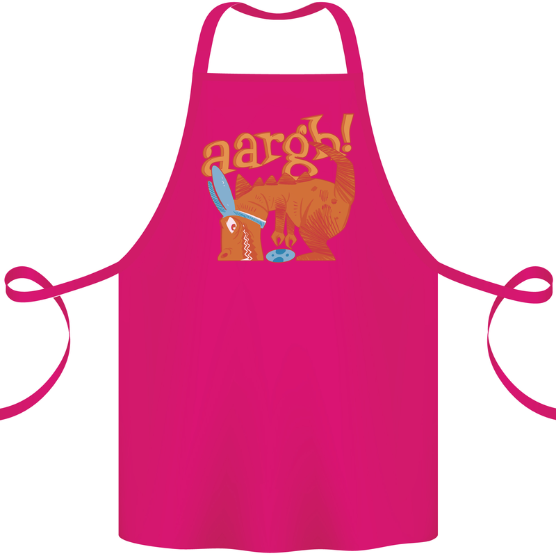 Easter Egg T-Rex as a Bunny Dinosaur Funny Cotton Apron 100% Organic Pink
