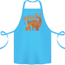Easter Egg T-Rex as a Bunny Dinosaur Funny Cotton Apron 100% Organic Turquoise