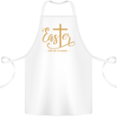 Easter For He is Risen Christian Christianity Jesus Cotton Apron 100% Organic White