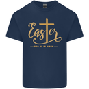 Easter For He is Risen Christian Christianity Jesus Kids T-Shirt Childrens Navy Blue
