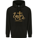 Easter For He is Risen Christian Christianity Jesus Mens 80% Cotton Hoodie Black