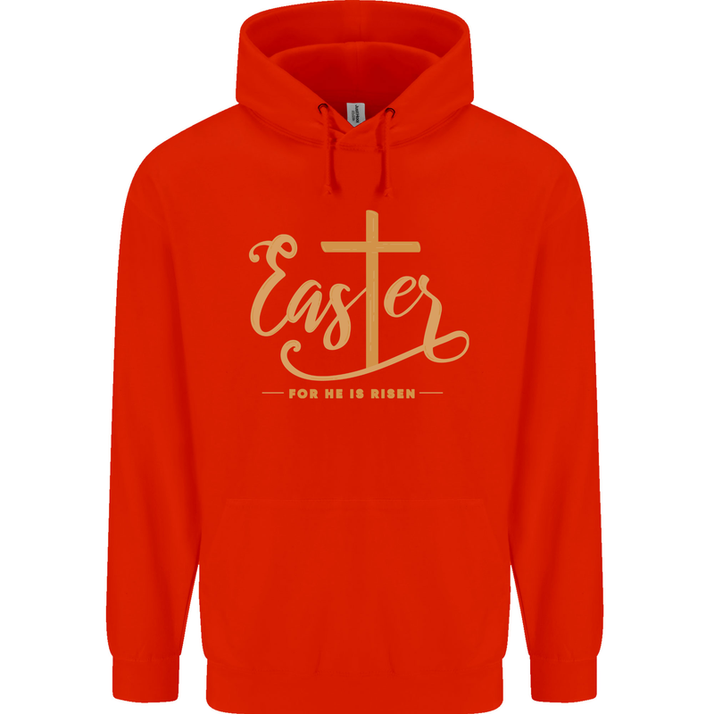 Easter For He is Risen Christian Christianity Jesus Mens 80% Cotton Hoodie Bright Red