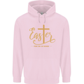 Easter For He is Risen Christian Christianity Jesus Mens 80% Cotton Hoodie Light Pink