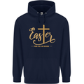 Easter For He is Risen Christian Christianity Jesus Mens 80% Cotton Hoodie Navy Blue