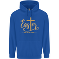 Easter For He is Risen Christian Christianity Jesus Mens 80% Cotton Hoodie Royal Blue
