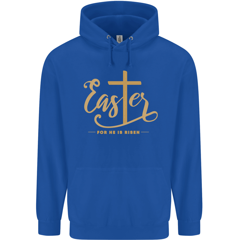 Easter For He is Risen Christian Christianity Jesus Mens 80% Cotton Hoodie Royal Blue
