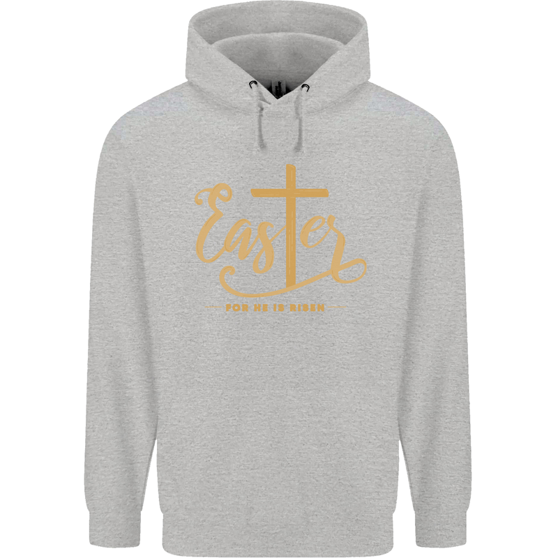 Easter For He is Risen Christian Christianity Jesus Mens 80% Cotton Hoodie Sports Grey
