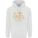 Easter For He is Risen Christian Christianity Jesus Mens 80% Cotton Hoodie White