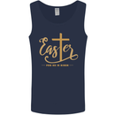 Easter For He is Risen Christian Christianity Jesus Mens Vest Tank Top Navy Blue