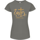Easter For He is Risen Christian Christianity Jesus Womens Petite Cut T-Shirt Charcoal