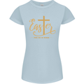 Easter For He is Risen Christian Christianity Jesus Womens Petite Cut T-Shirt Light Blue