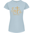 Easter For He is Risen Christian Christianity Jesus Womens Petite Cut T-Shirt Light Blue
