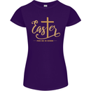 Easter For He is Risen Christian Christianity Jesus Womens Petite Cut T-Shirt Purple