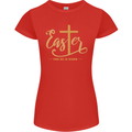 Easter For He is Risen Christian Christianity Jesus Womens Petite Cut T-Shirt Red