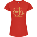 Easter For He is Risen Christian Christianity Jesus Womens Petite Cut T-Shirt Red