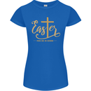 Easter For He is Risen Christian Christianity Jesus Womens Petite Cut T-Shirt Royal Blue