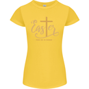 Easter For He is Risen Christian Christianity Jesus Womens Petite Cut T-Shirt Yellow
