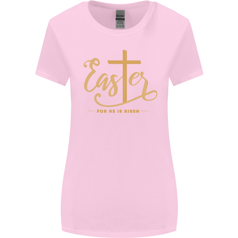 Easter For He is Risen Christian Christianity Jesus Womens Wider Cut T-Shirt Light Pink