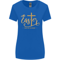 Easter For He is Risen Christian Christianity Jesus Womens Wider Cut T-Shirt Royal Blue