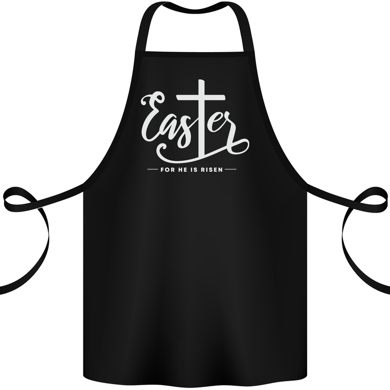 Easter For He is Risen Christian Jesus Christianity Cotton Apron 100% Organic Black