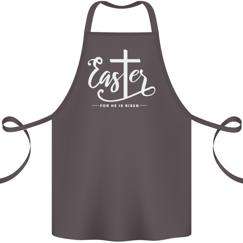 Easter For He is Risen Christian Jesus Christianity Cotton Apron 100% Organic Dark Grey