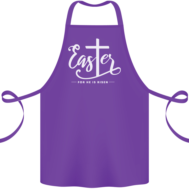 Easter For He is Risen Christian Jesus Christianity Cotton Apron 100% Organic Purple