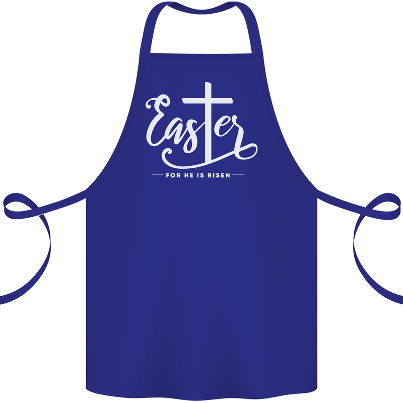 Easter For He is Risen Christian Jesus Christianity Cotton Apron 100% Organic Royal Blue