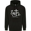 Easter For He is Risen Christian Jesus Christianity Mens 80% Cotton Hoodie Black