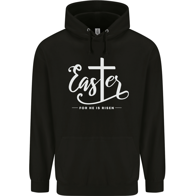 Easter For He is Risen Christian Jesus Christianity Mens 80% Cotton Hoodie Black